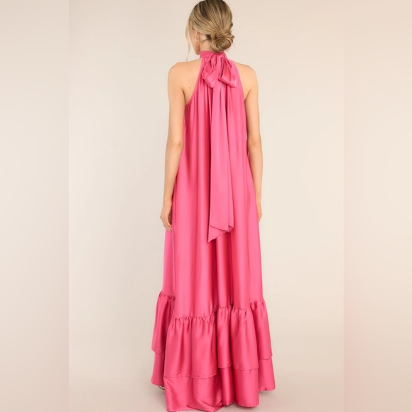 Pink Tiered, Halter Neck Maxi Dress - Picture 4 of 6